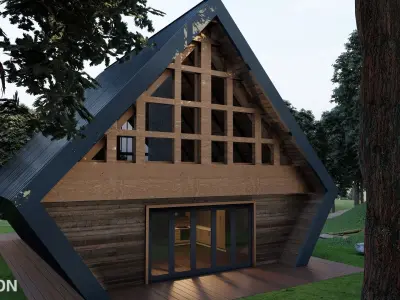 Steel Modular A Shape House 3D model