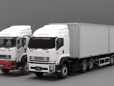 ISUZU All series Set 01 Low-poly 3D model