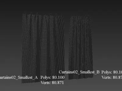 Marvelous Designer and 3DS Max Curtains02 Smallest 3D model