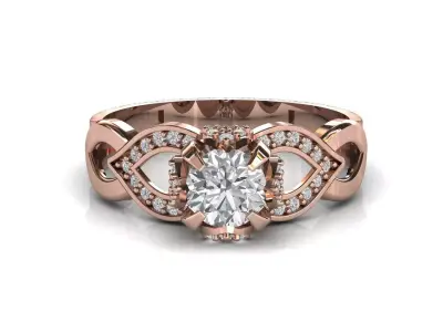 STL 3DM Print Ready Women Diamond Ring Lightweight Printable  3D print model 182