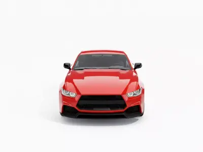High Performance Crimson Red Modern Sports Coupe Low-poly 3D model