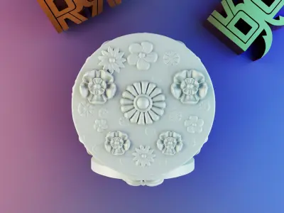 Jesus Christ Devotional Candle with Floral Relief 3D print model