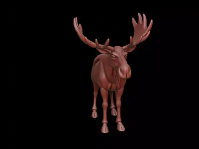 Moose Animal Sculpture 3D print model purchase
