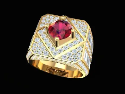 HONGKONG LUXURY DIAMOND RING FOR MEN 572 3D print model