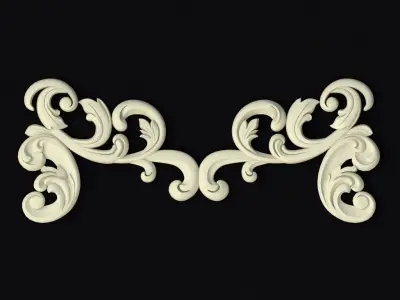 Central decor ornament for furniture 3D model 2
