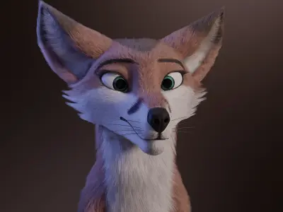 Lilly Female Fox 3D model