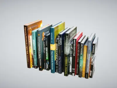 Books stack of Low-poly 3D model