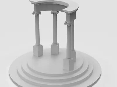 Neoclassical Circular Pavilion Low poly Low-poly 3D model