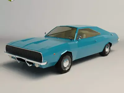 Low Poly Muscle Car 04 Low-poly 3D model