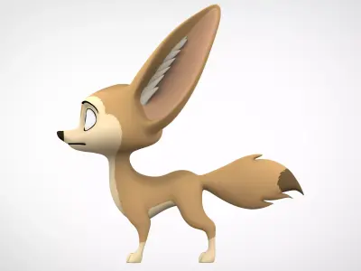 Fennec Fox Low-poly 3D model