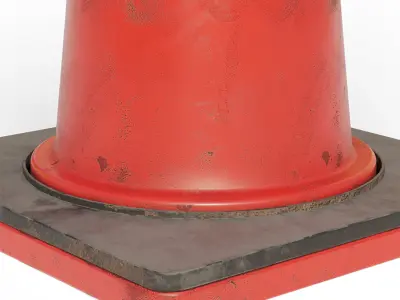 Japanese Realistic Traffic Cone Free low-poly 3D model