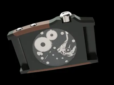 watch with wood inlays Free 3D model