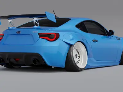 HIGHPOLY Subaru BRZ Custom Widebody 3D Blend File 3D model