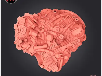 Mecanical Parts Debris 3D print model