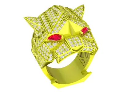 5687 luxury diamond panther ring 3D print model