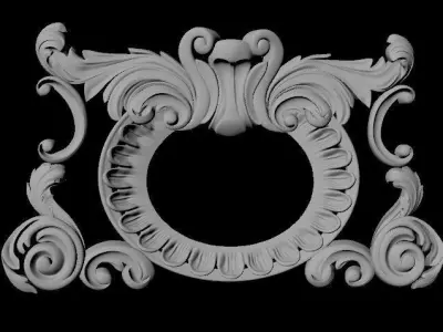 Central decor ornament for furniture 3D model 1011