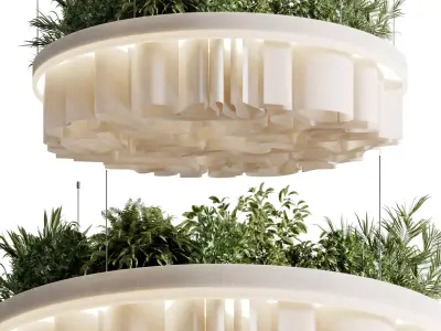 Decorative ceiling Wave Circle pot plant light hanging 35 3D model