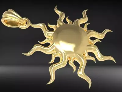Italian Sun Pendant charm bracelet Necklace Jewelry 3D print model