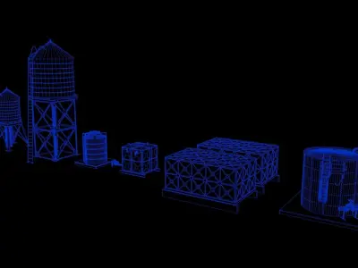 Water tank collection 1 3D model