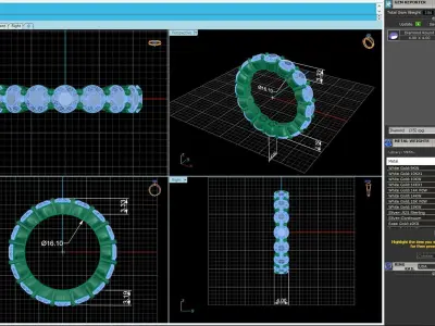 Matching Diamond Fashion Rings 3D print model