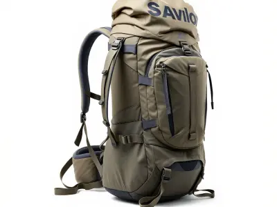 Hiking Backpack Large Capacity Adjustable model pack Low-poly 3D model