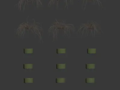 Ivy in pot 9 models v2 3D model