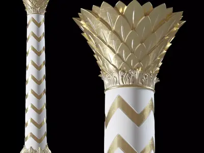 3D model column gold and chevron 3D model