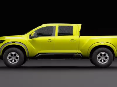 Nissan 4x4 Car Metallic Yellow Dark Low-poly 3D model