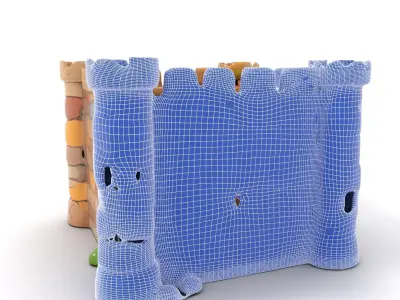 Cartoon Fortress Wall model pack Low-poly 3D model