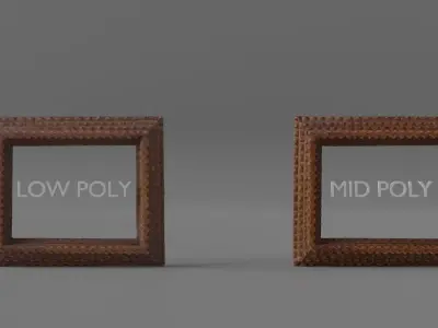 Photorealistic Aged Photoframe Low-poly 3D model