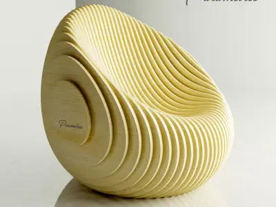 Parametric Chair Beanyx Design Digital download DXF files cnc 3D model