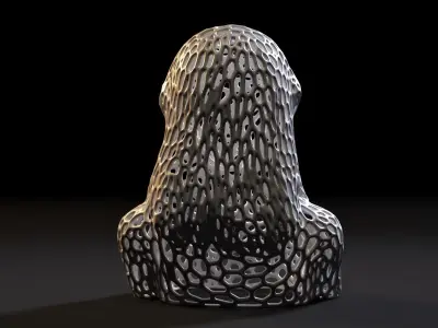 Young woman Voronoi 3D print model