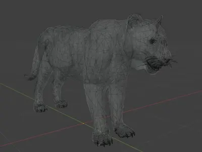 White Tiger with Fur Male 3D 3D model
