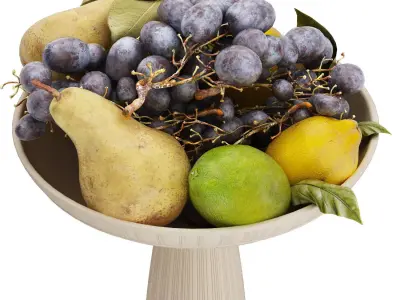 bowl of tropical fruits 15 3D model