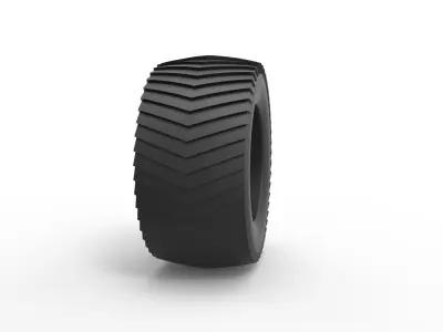 Pulling tractor rear tire Scale 1 to 25 3D print model