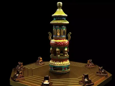 Chinese Bronze Incense  3D model