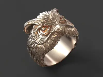 Owl ring 3D model
