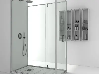 Bathroom furniture set Gold 3D model