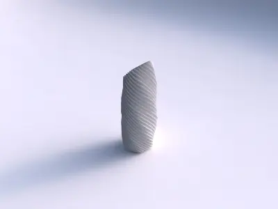 Vase twisted bent hexagon with bent extruded lines 3D print model