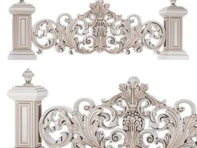 Classic Ornamental Balustrade with Decorative Columns 3D model