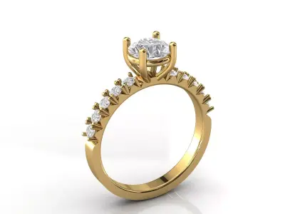 STL 3DM Print Ready Women Diamond Ring Lightweight Printable  3D print model 28