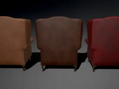 Wingback Chair Free 3D model