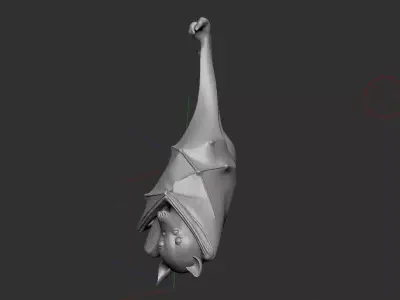 Realistic Hanging Bat - 3D Printable Halloween Decoration 3D print model