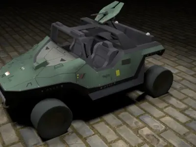 SciFi Car Low-poly 3D model