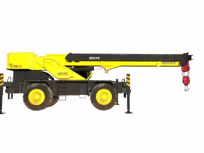 Rough Terrain Crane Low-poly 3D model