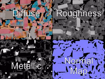 Fantasy Pink Castle model pack Low-poly 3D model