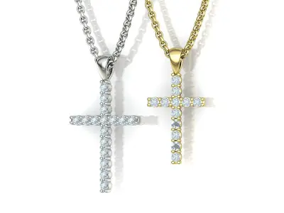 Diamond Crosses  Small and Big Crosses 2mm Stones 3D print model