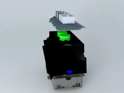 Motor container ship Free 3D model