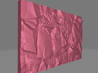 Grunge Stone Wall Segment Detail 3D model