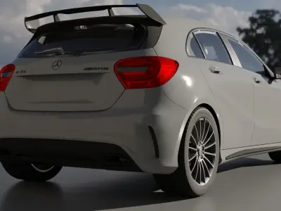 Car Rigged - Mercedes A45 3D model